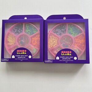 Mondo Llama Jewelry Making Kit 380+ Pieces Beads Strings Craft Set Kids Set Of 2